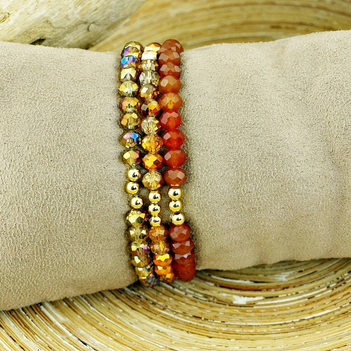 Armbanden set facet kralen coral