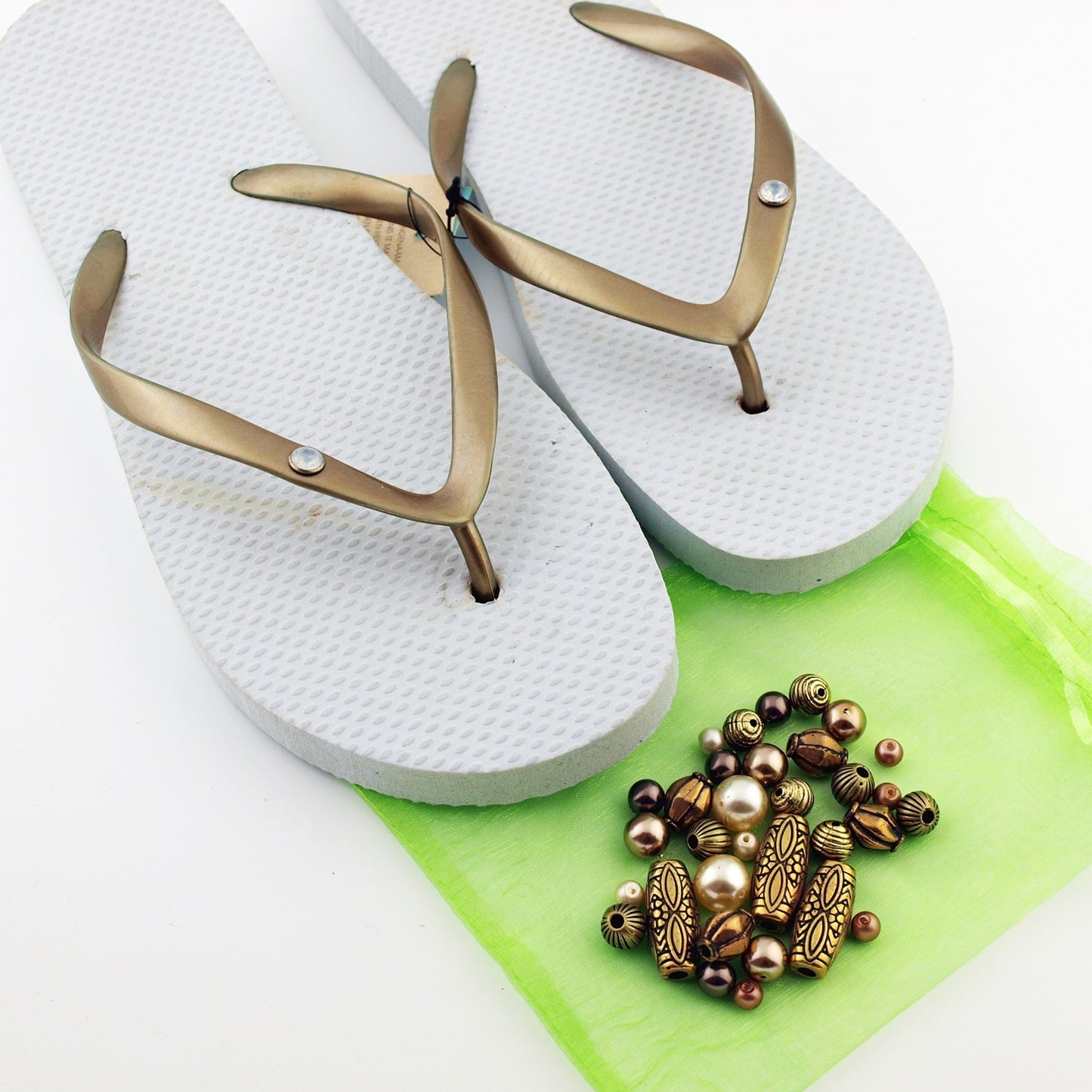 Teenslippers DIY Pearl White