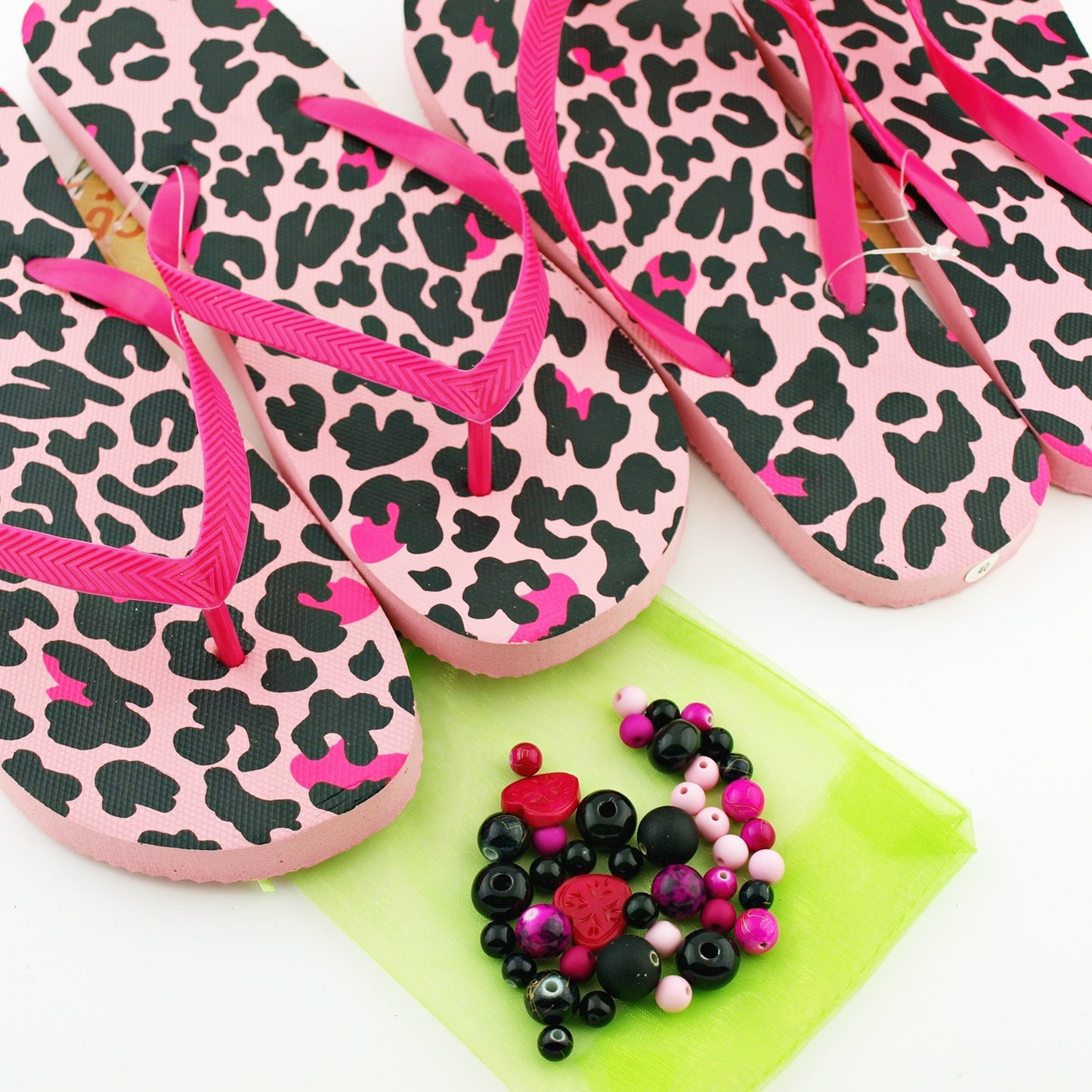 Teenslippers DIY Panter Pink