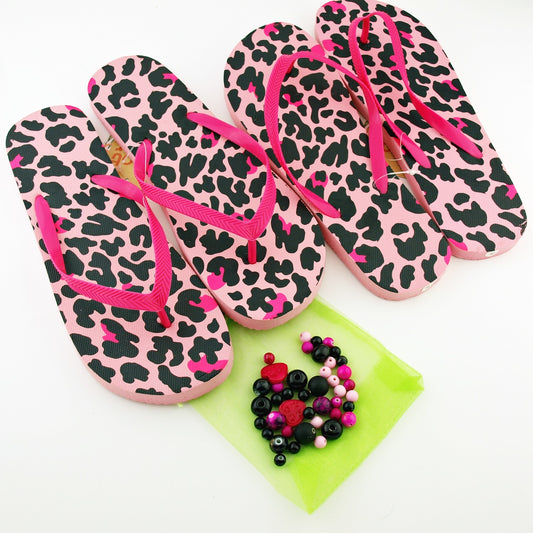 Teenslippers DIY Panter Pink