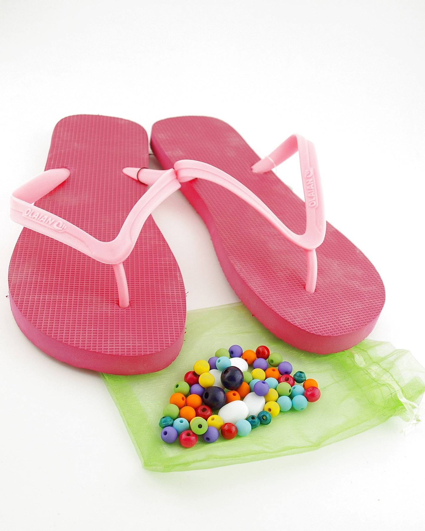 Teenslippers DIY Roze regenboog
