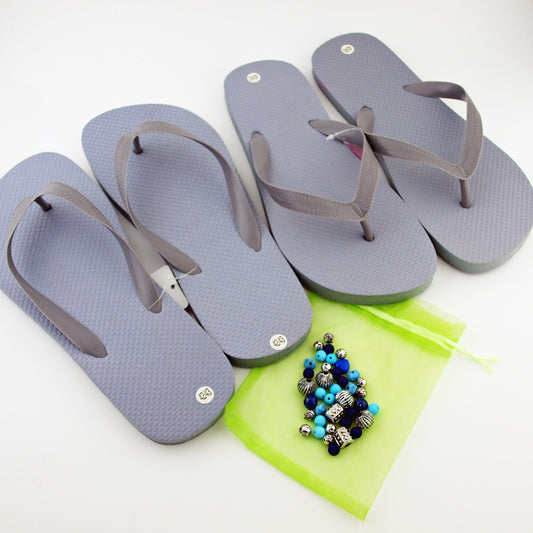 Teenslippers Grey Silver