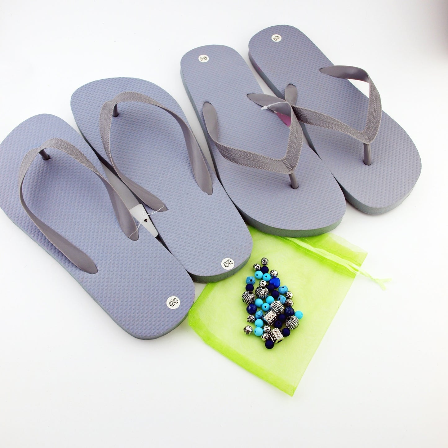 Teenslippers Grey Silver