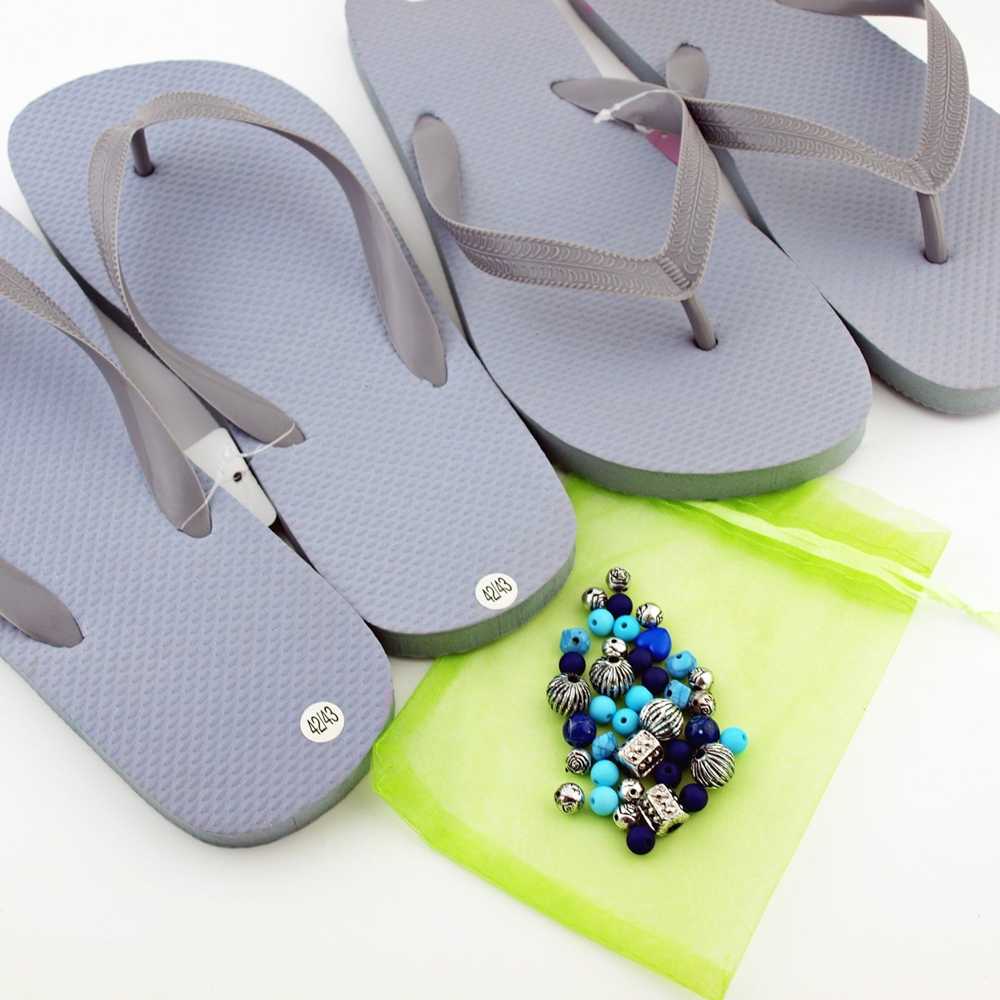 Teenslippers Grey Silver