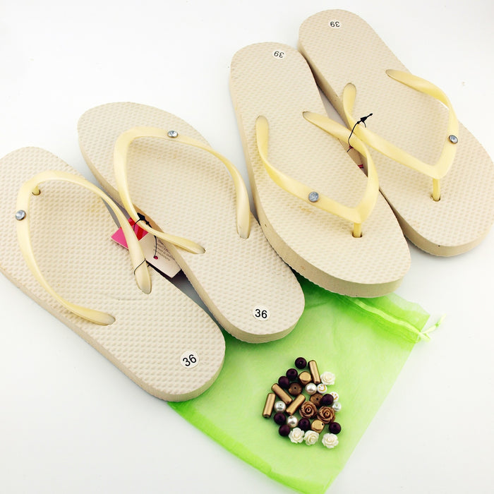 Teenslippers DIY White Pearl Rose