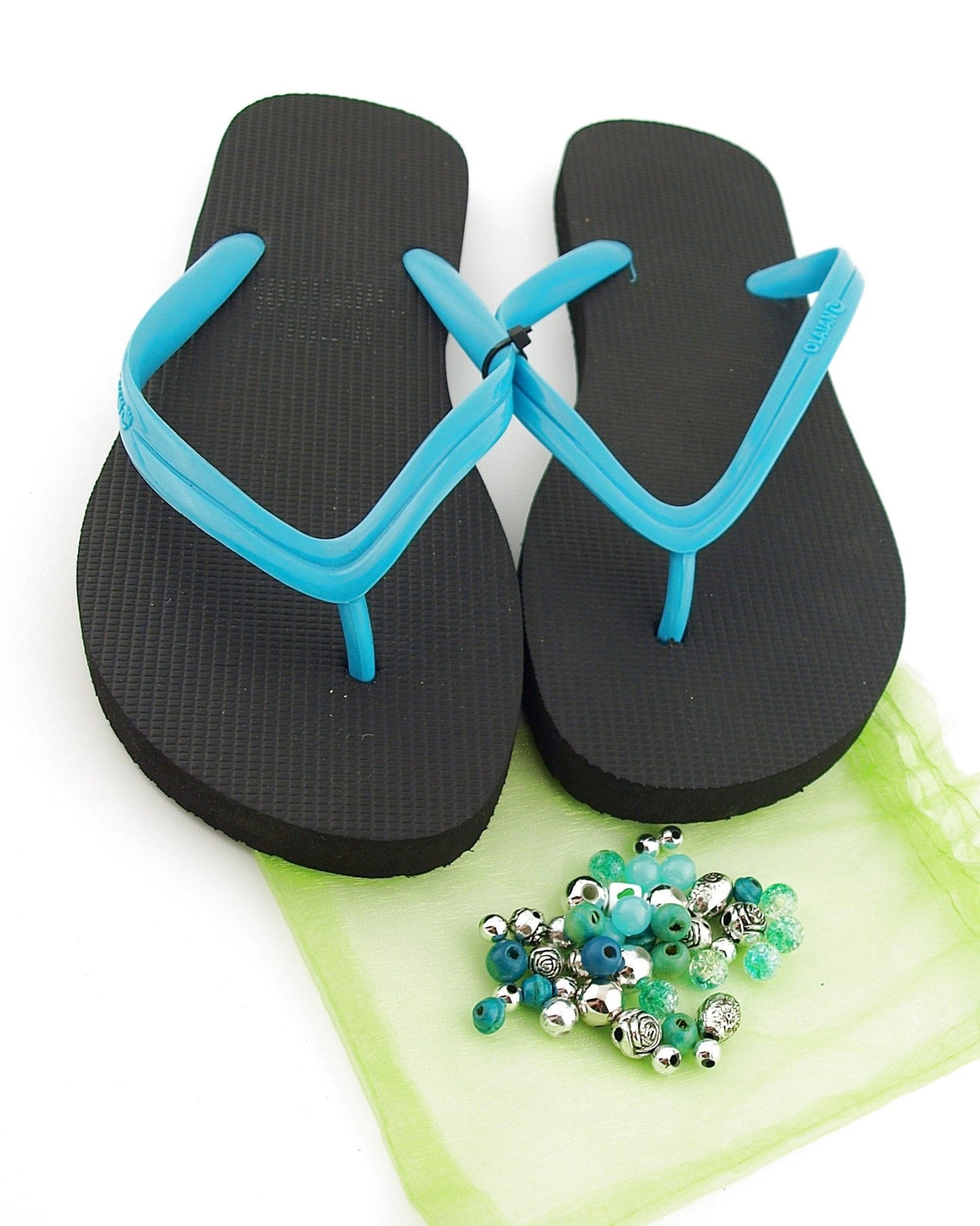 Teenslippers DIY Zwart turkoois - HanneHaves