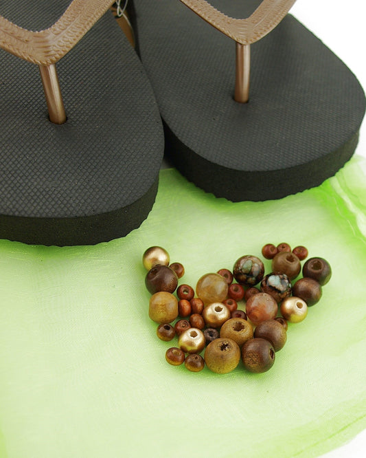 Teenslippers DIY Black bronce - HanneHaves