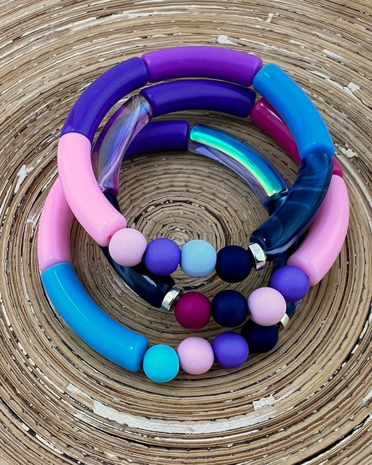 Armband Tube combi blauw paars