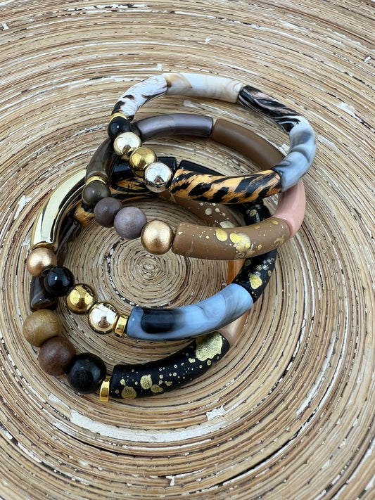 Armband Tube combi grijs - HanneHaves