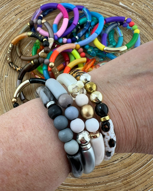 Armband Tube combi grijs