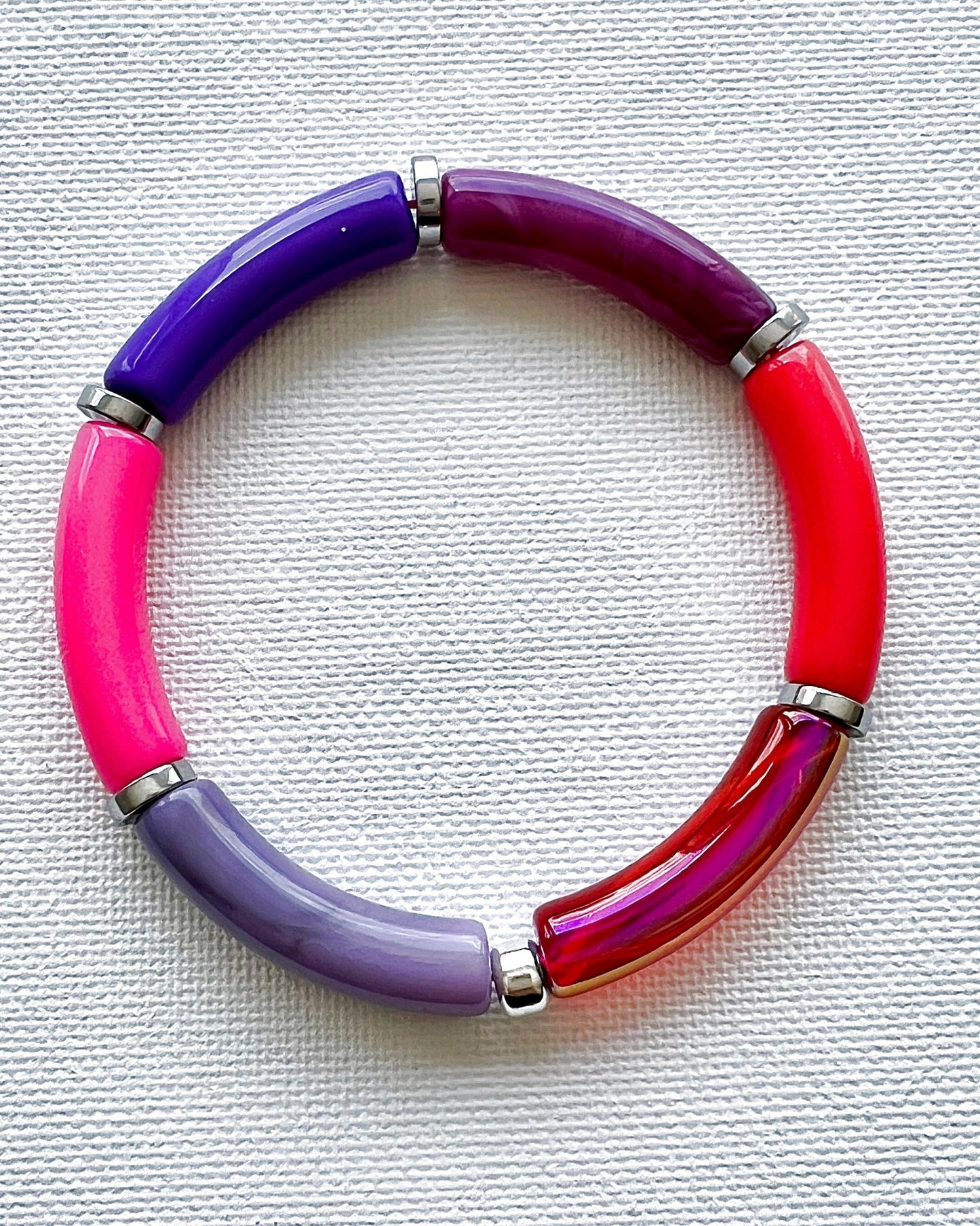 Set Armband Tube kleur met zilver - HanneHaves