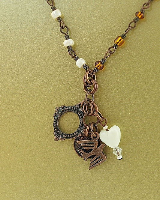 Ketting vintage Duo Duif - HanneHaves