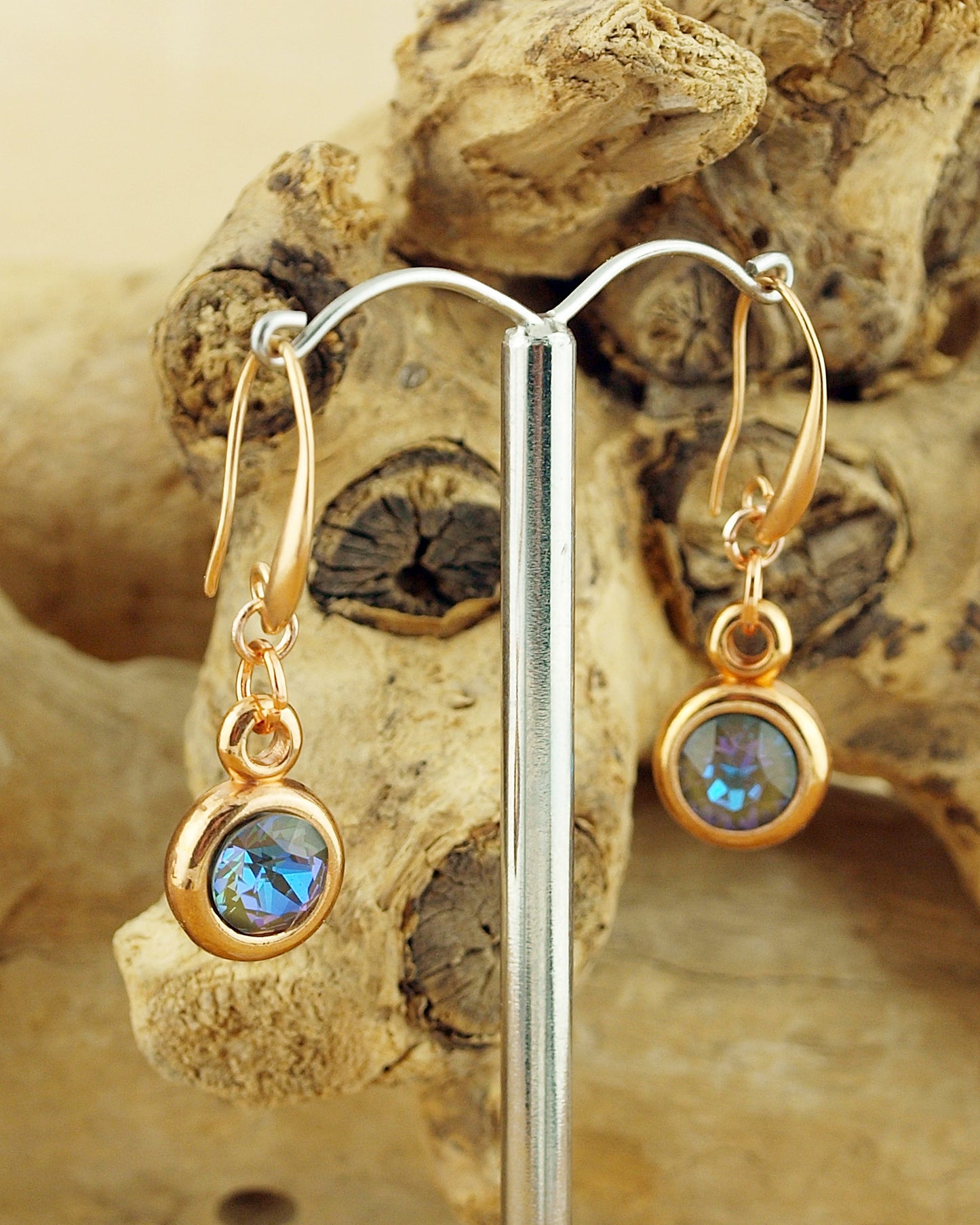 Oorbellen Swarovski Rosegoud