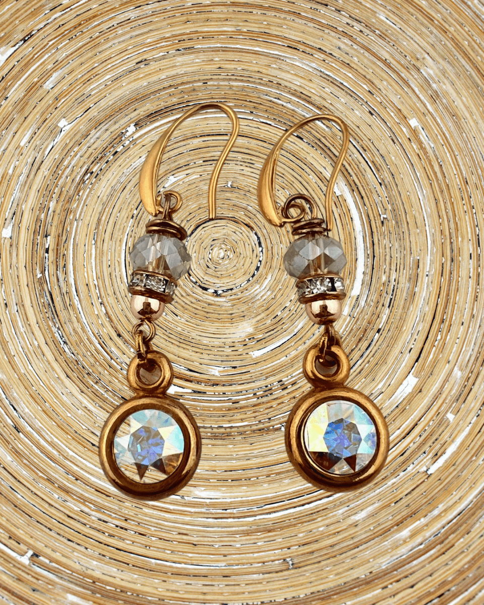 Oorbellen Swarovski iriserend roségoud - HanneHaves