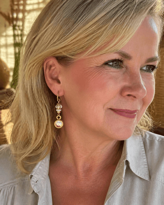 Oorbellen Swarovski iriserend roségoud - HanneHaves