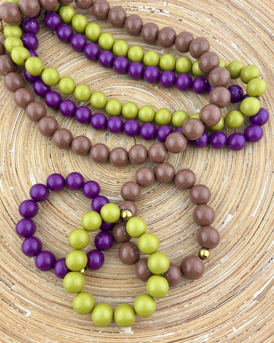 Set Grote Kraal 14 mm Olijf Groen - HanneHaves