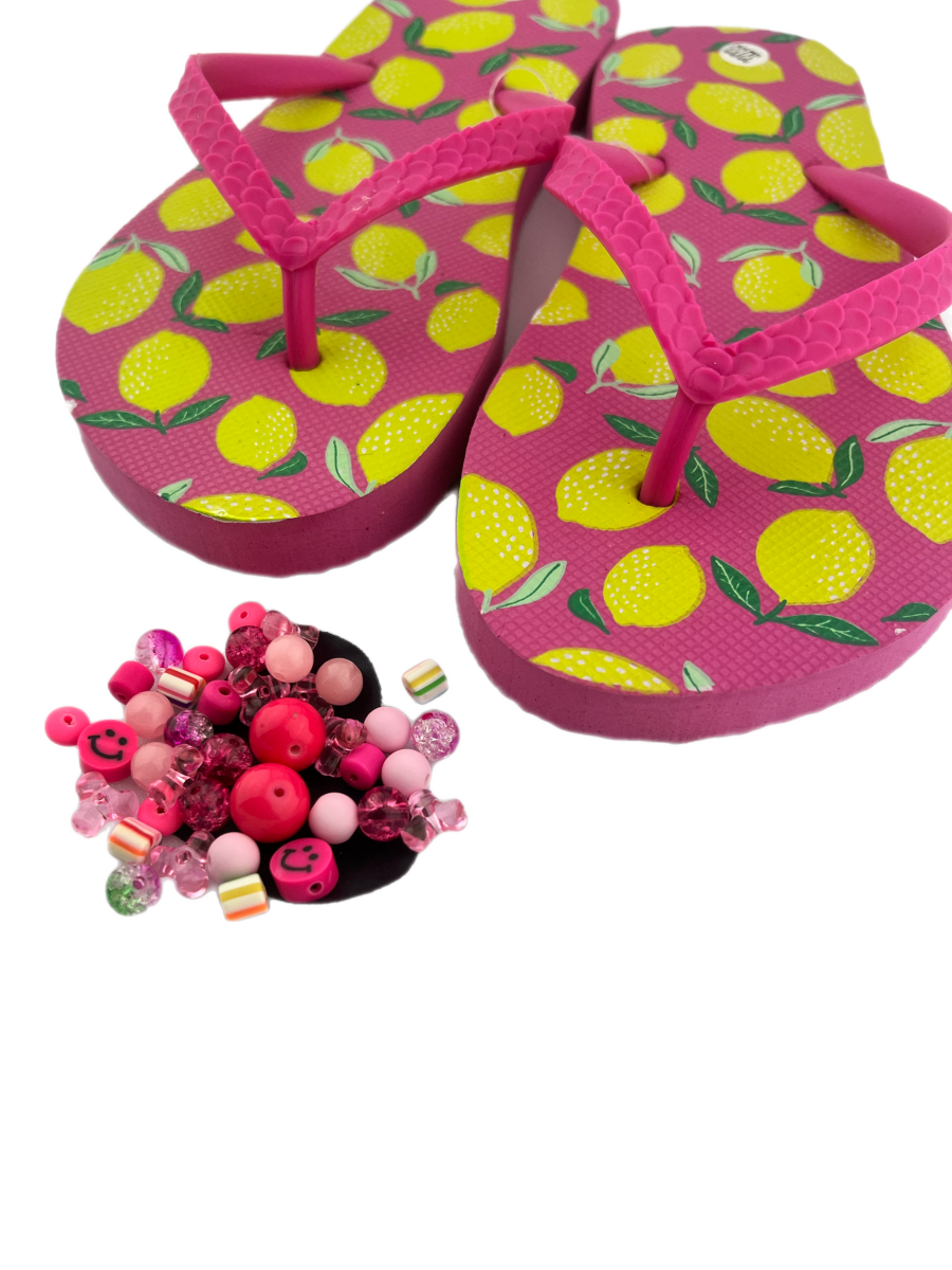 Teenslippers DIY Roze citroen - HanneHaves