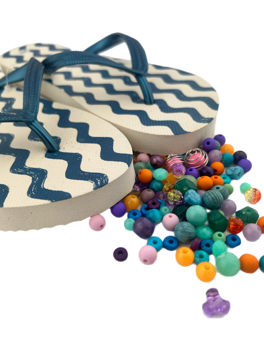 Teenslippers DIY White Pearl Rose - HanneHaves