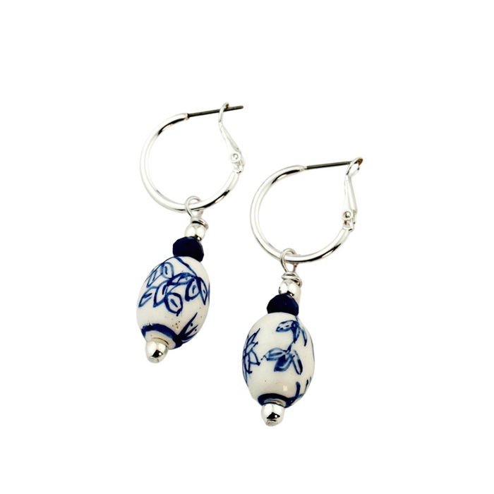 Oorbellen Delfs Blauw Flowers