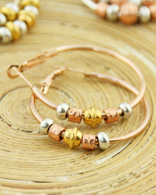 Oorbellen Creolen: Tri colore Roségold