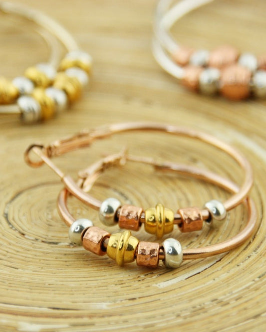 Oorbellen Creolen: Tricolore Roségold - HanneHaves