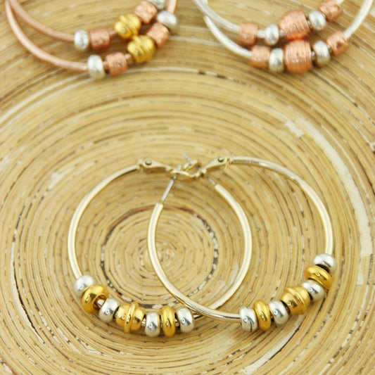 Oorbellen Creolen: Tricolore Gold - HanneHaves