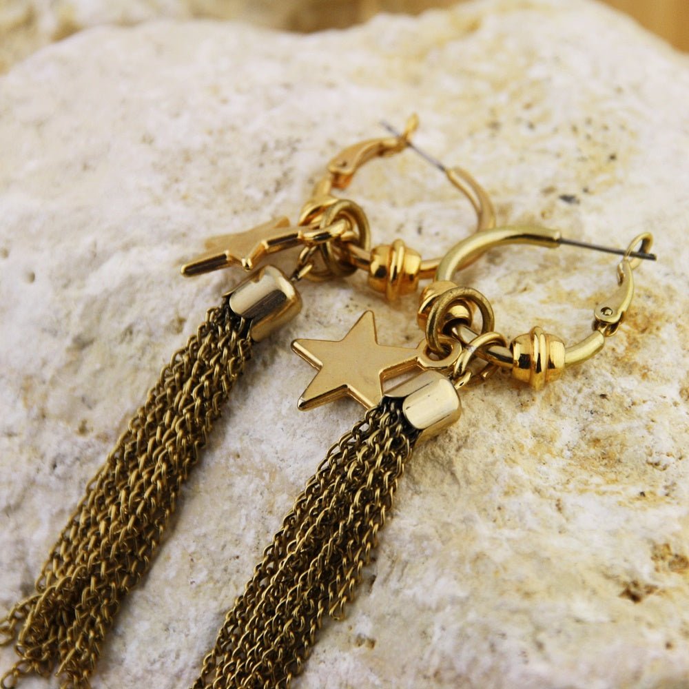 Oorbellen Creolen: Gold Star - HanneHaves