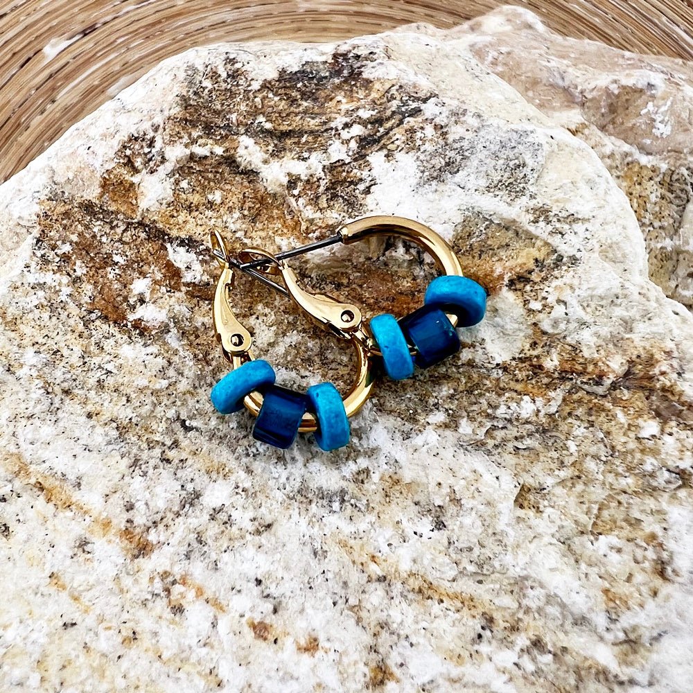 Mini creolen: Frosted Blue - HanneHaves