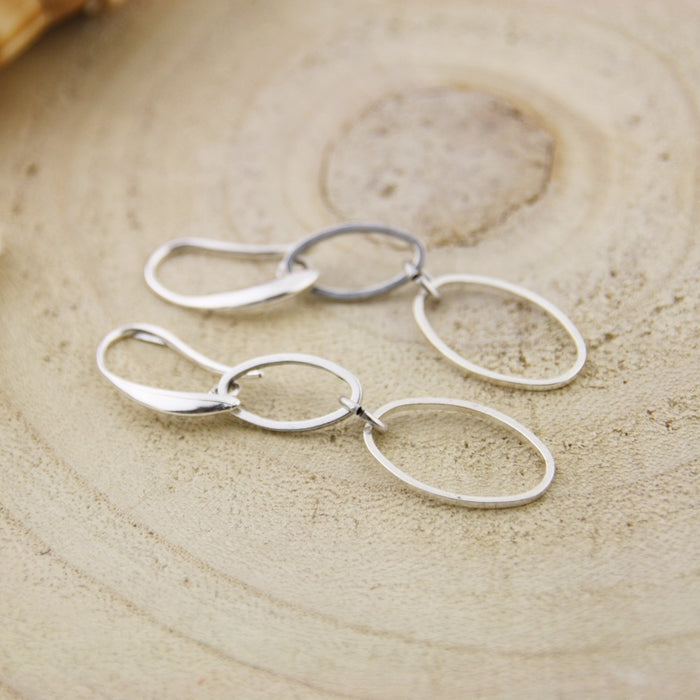Oorbellen Double Ovals Silver