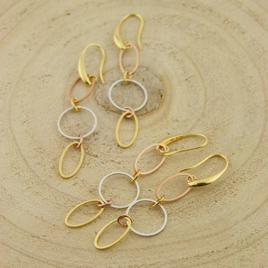 Oorbellen Tri Colore Ovals - HanneHaves