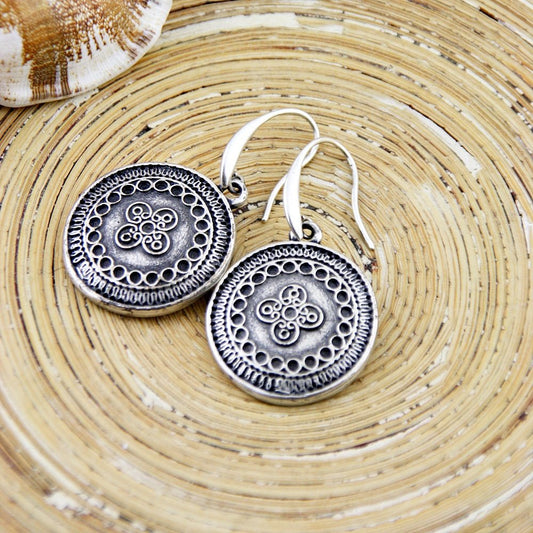 Oorbellen Mandala Plata Antigua - HanneHaves