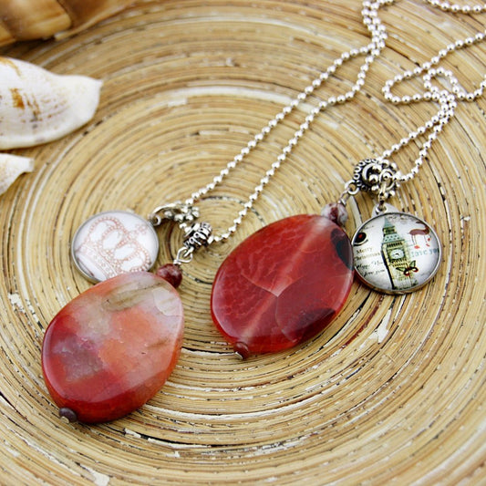 Lange ketting Orange Red - HanneHaves