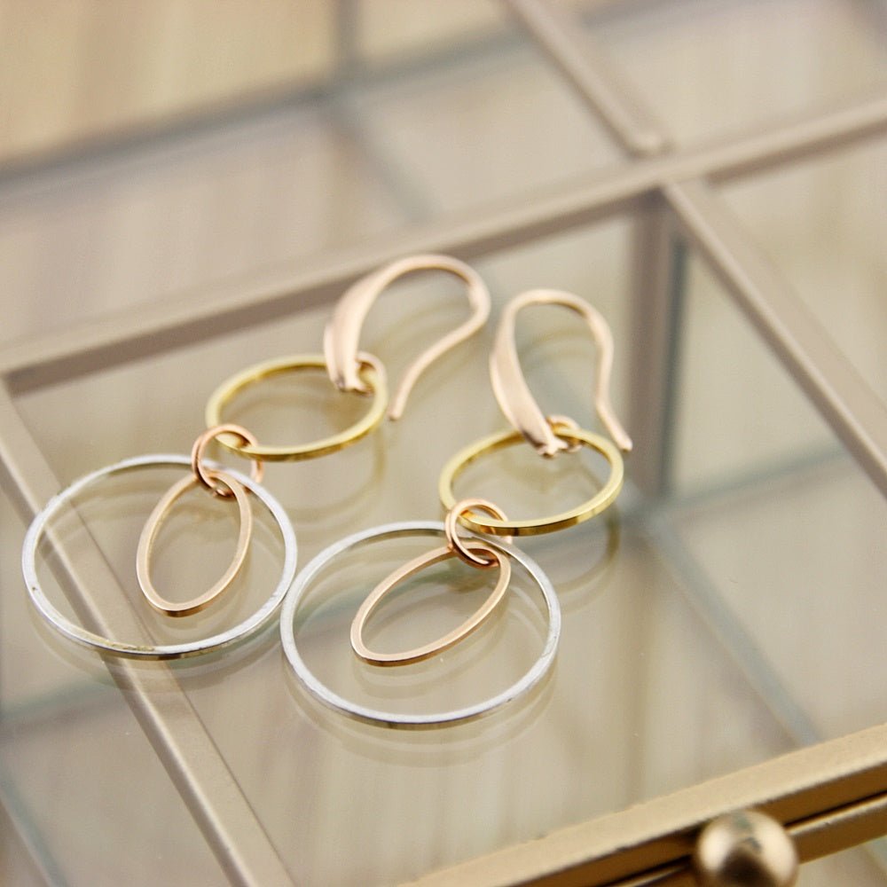 Oorbellen Tripple Double Oval Loops - HanneHaves