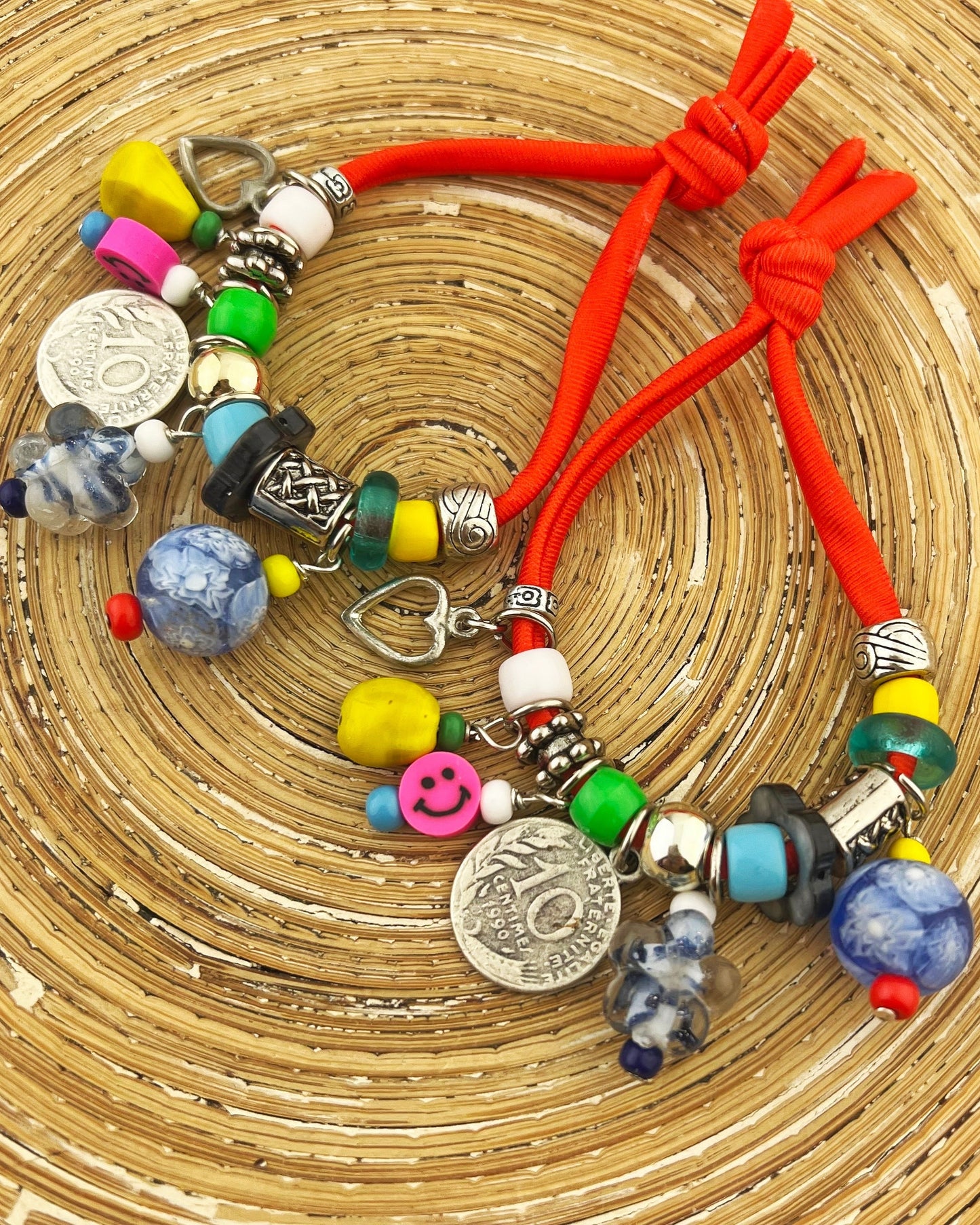 Armbandje Ibiza Bedels Rood