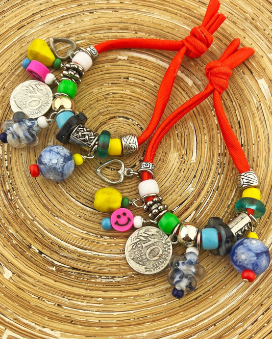 Armbandje Ibiza Bedels Rood - HanneHaves