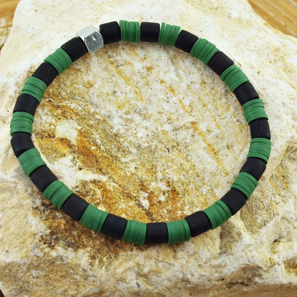 Surfer Armbanden Alejo bruin, groen & grijs - HanneHaves