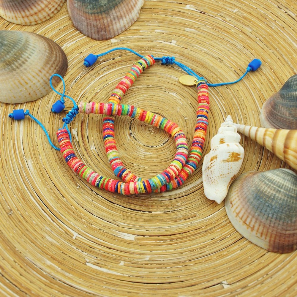 Set Enkel - & armband Katsuki Gold Glitter Colors - HanneHaves