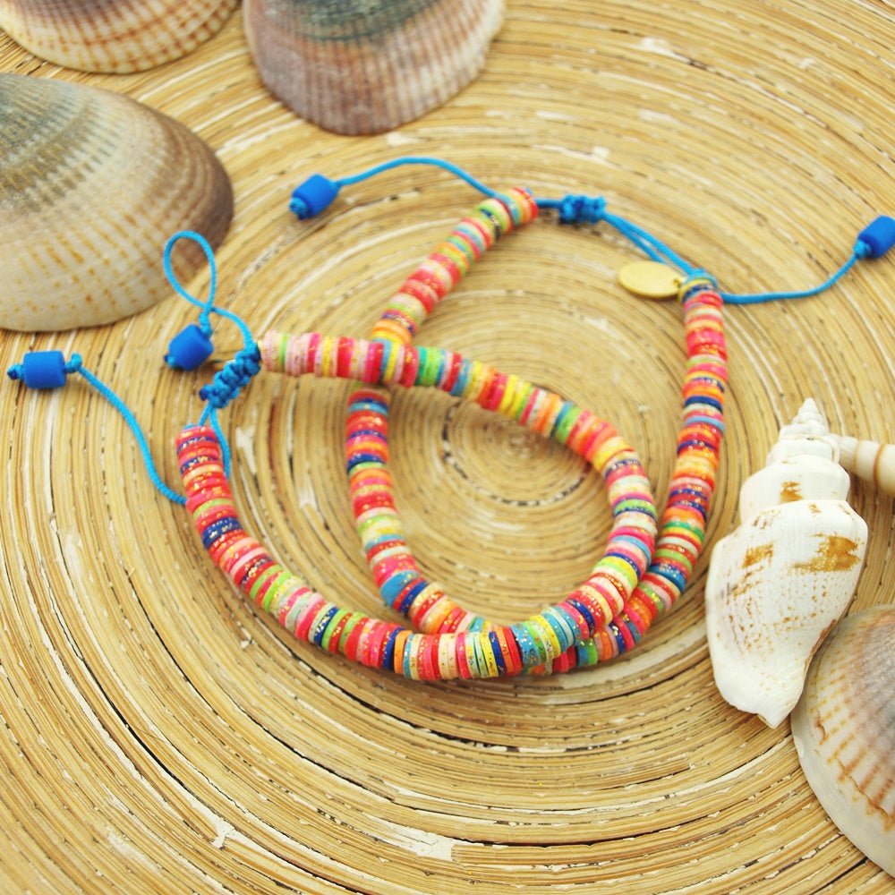 Set Enkel - & armband Katsuki Gold Glitter Colors - HanneHaves