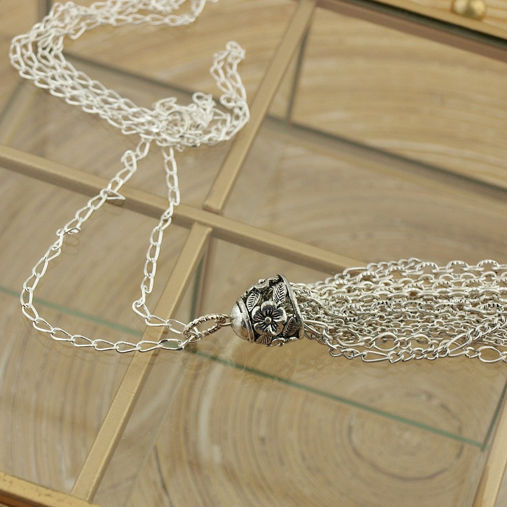 Ketting Fringe Silver Boho