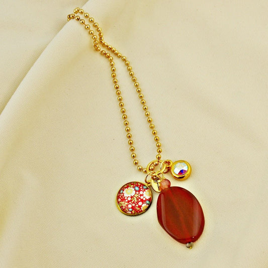 Lange ketting Scarlet Blossom - HanneHaves