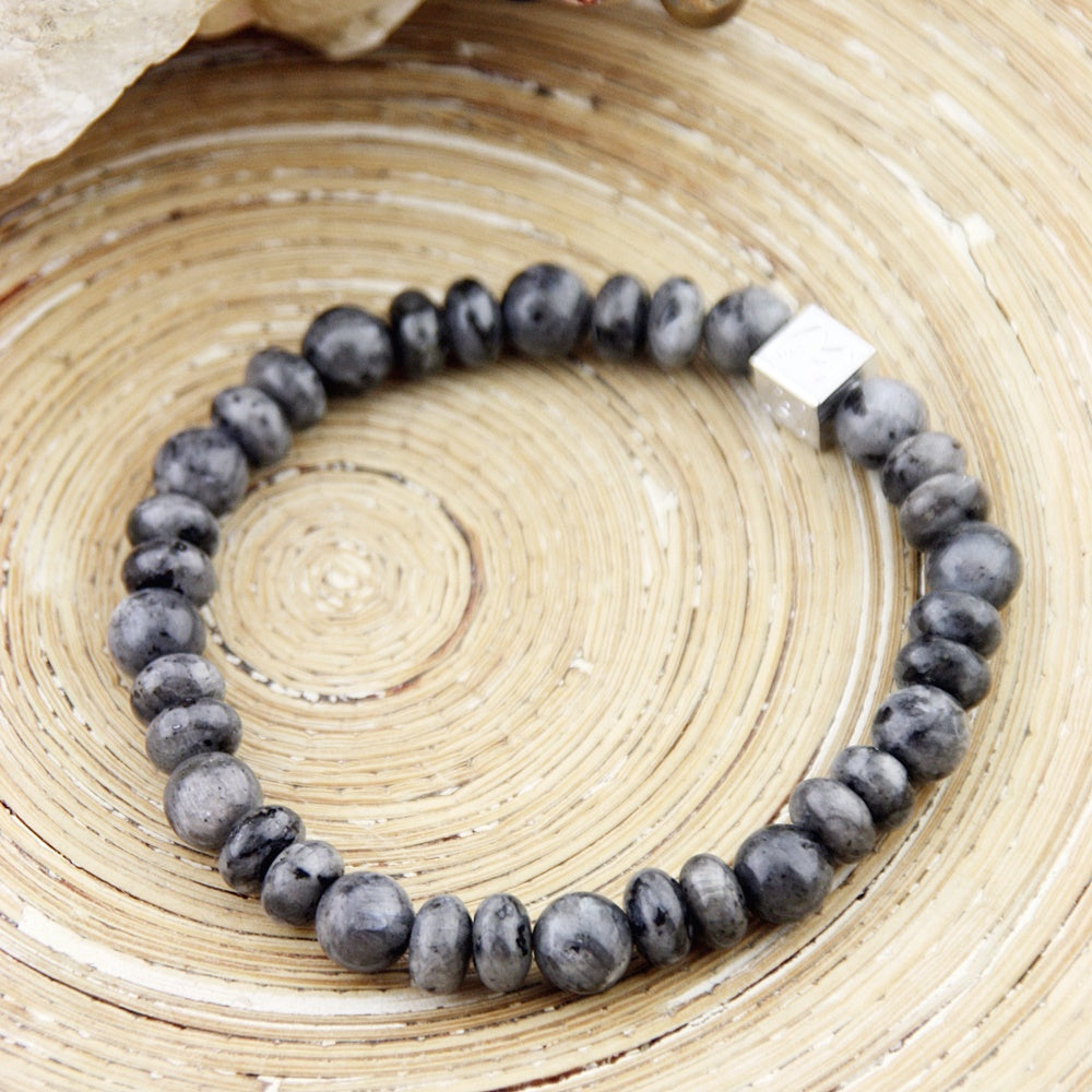 Natuursteenarmband Cubes Stone Grey