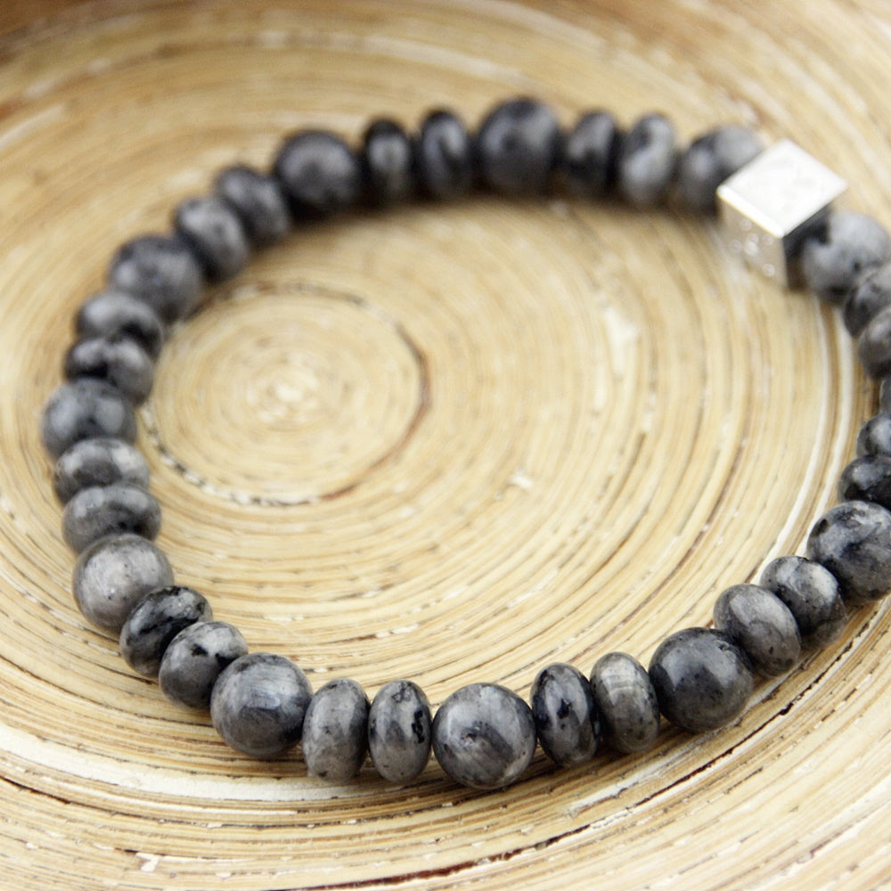 Natuursteenarmband Cubes Stone Grey