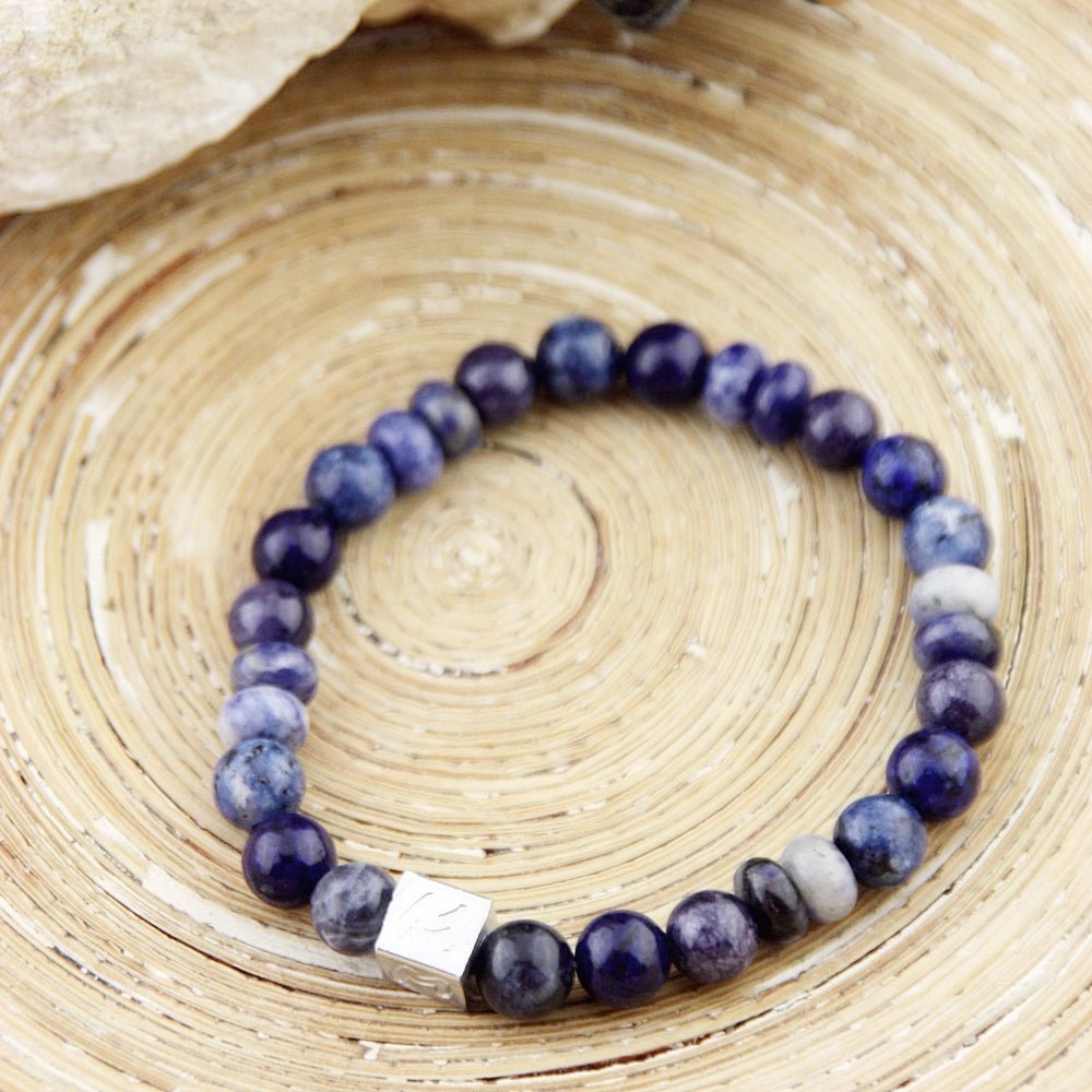 Natuursteenarmband Cubes Stone Blue - HanneHaves