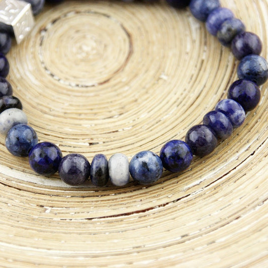 Natuursteenarmband Cubes Stone Blue - HanneHaves