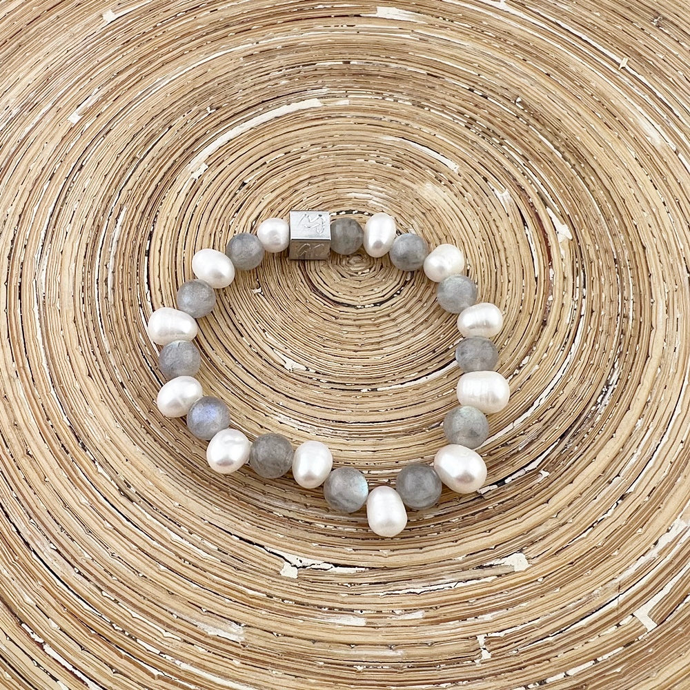 Natuursteenarmband Pearls & Gems Luna