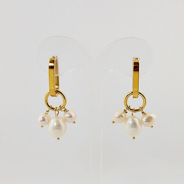 Oorbellen Oval bundle pearls