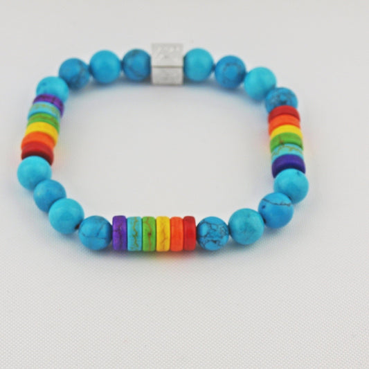 Rainbow natuursteenarmband 8 mm - HanneHaves