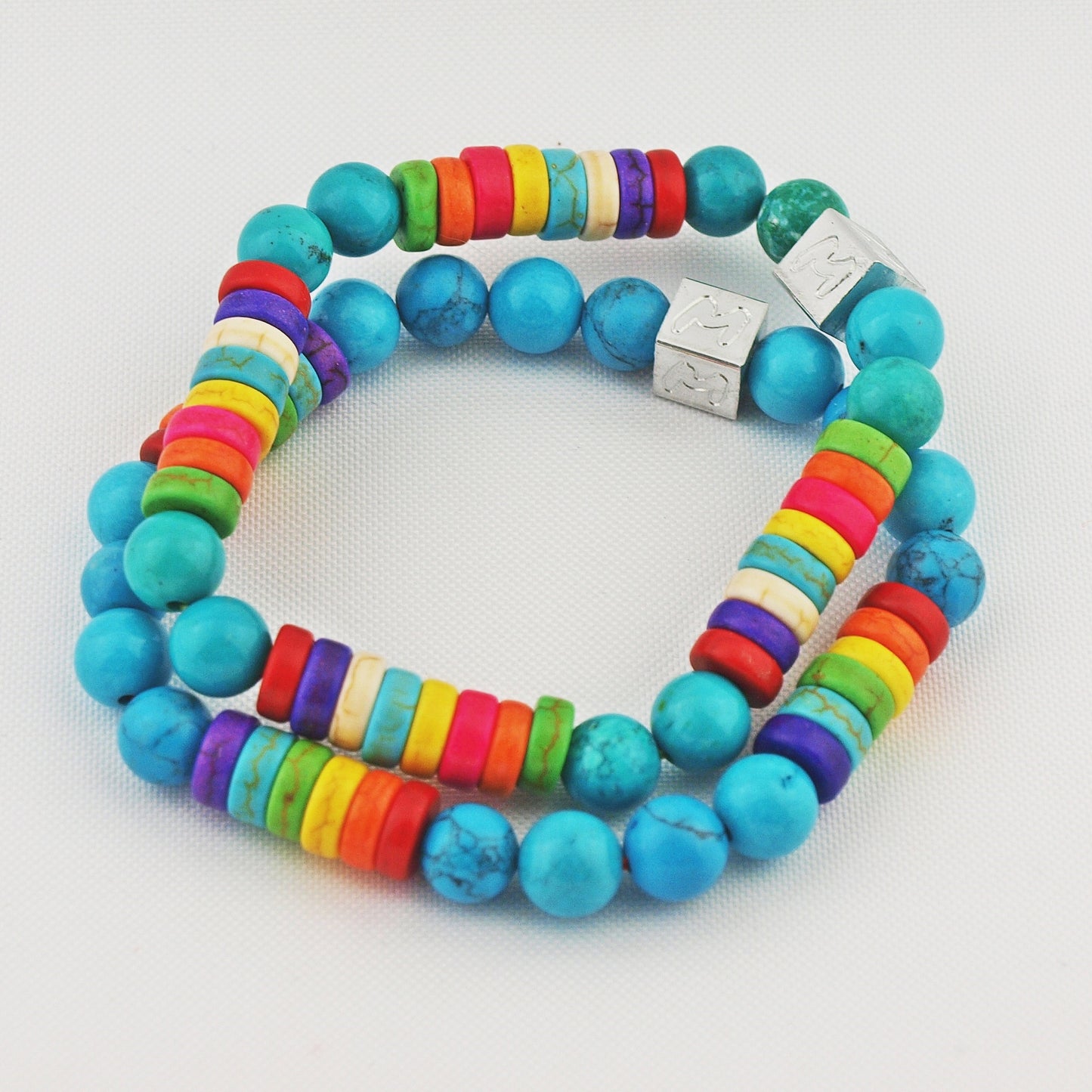 Rainbow natuursteenarmband 8 mm