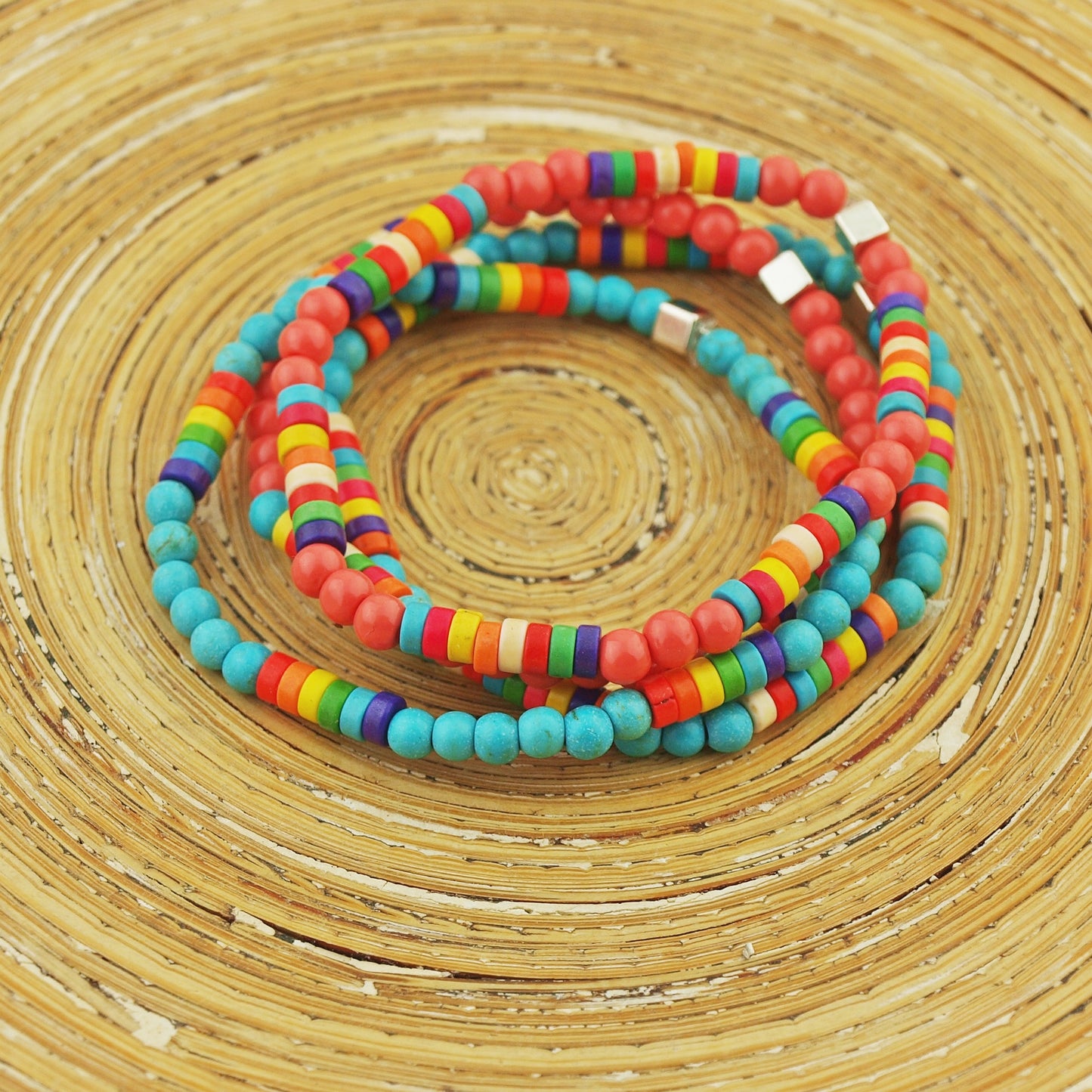 MultiColor natuursteenarmband 4 mm