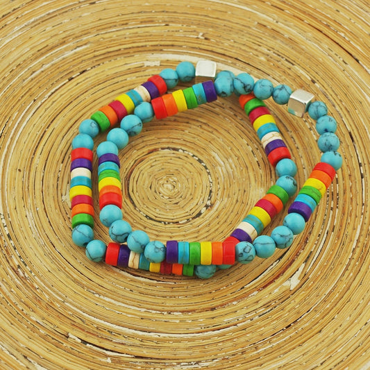 Rainbow natuursteenarmband 6 mm - HanneHaves